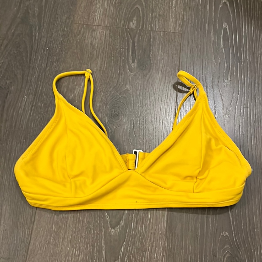 Bright yellow swim top